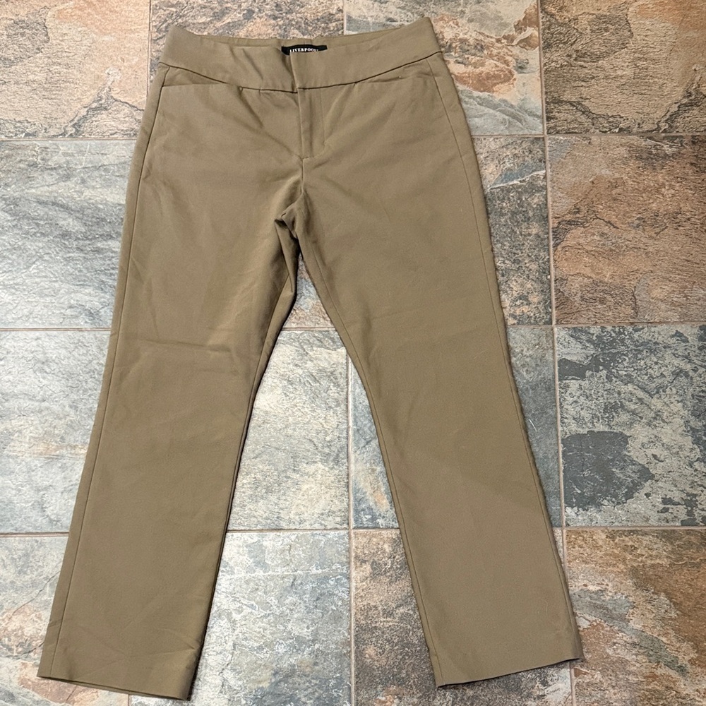 Liverpool Women's Khaki Green Straight Leg Pants